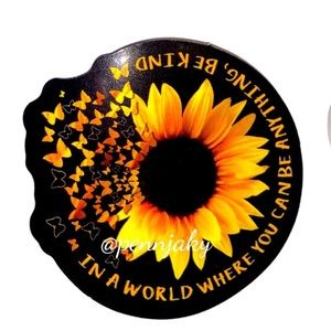 🌻2 for $9 or 4 for $15🌻 Yellow Sunflower 🌻 BE KIND decal for yeti laptop etc